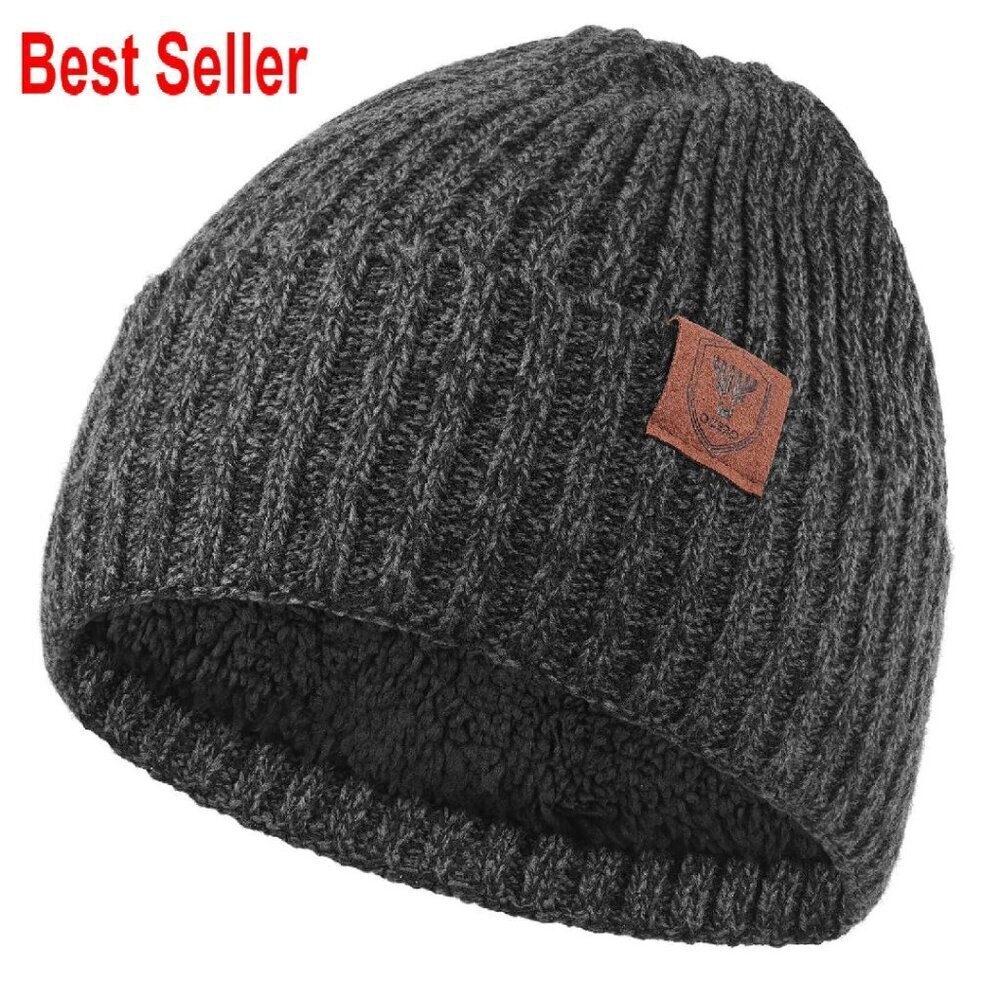 Thermal Knit Beanie Slouchy Skull Cap Classic Elegant Winter Hat Unisex